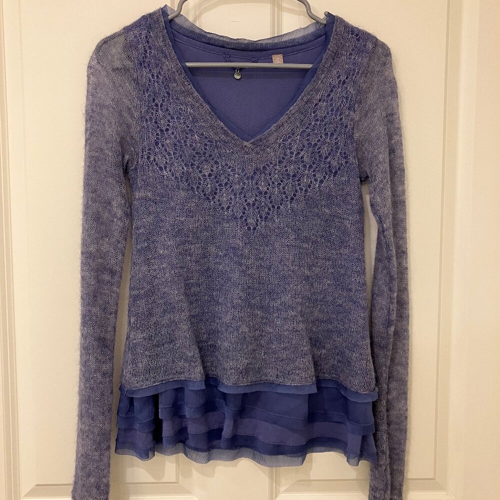Detailed and Delicate Purple Anthropologie Sweater